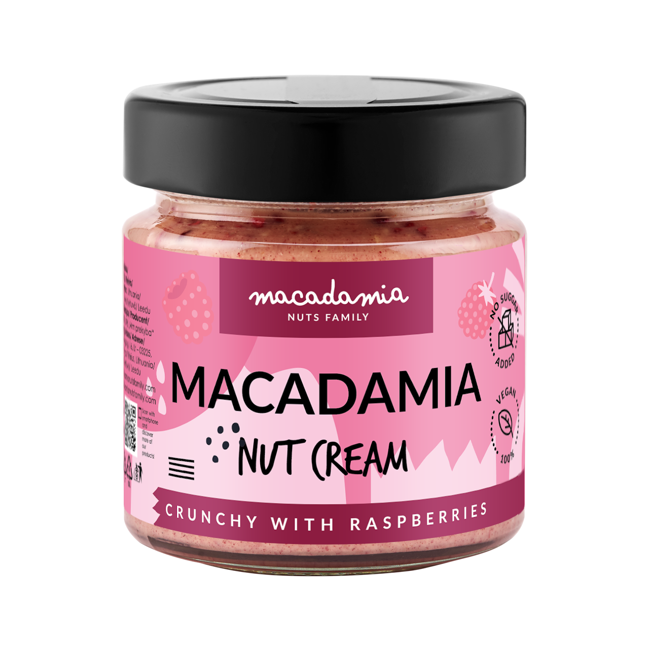 Makadamijų riešutų kremas su AVIETĖMIS